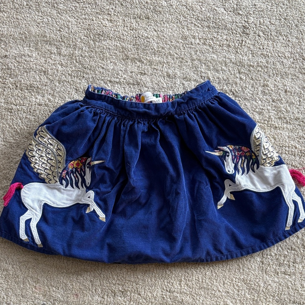 Mini Boden Floral Skirt with Blue and Pink Accents